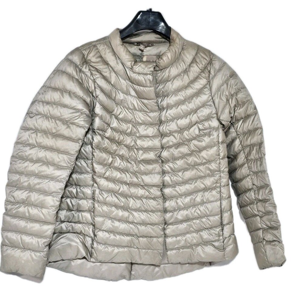 ATHLETA Jacket Womens Packable Goose Down Downkind Lightweight Puffer Small Grey - Picture 2 of 9